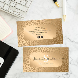 Dierenprint Elegant Gold Glam Social Media Visitekaartje