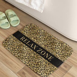 Dierenprint Faux Gold Black Badmat