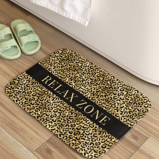 Dierenprint Faux Gold Black Badmat