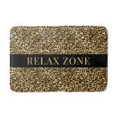 Dierenprint Faux Gold Black Badmat (Voorkant)