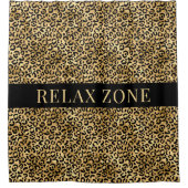 Dierenprint Faux Gold Black Douchegordijn (Voorkant)