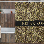 Dierenprint Faux Gold Black Douchegordijn