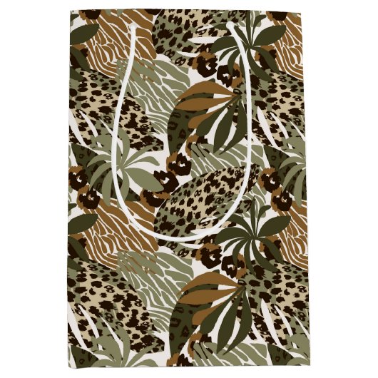 Dierenprint geschenkzak medium cadeauzakje (Voorkant)