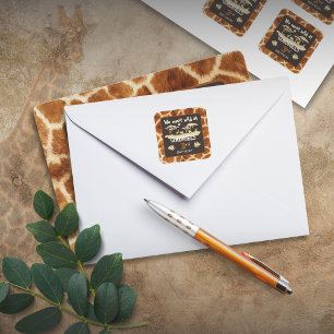 Dierenprint Giraffe Verjaardag Sticker