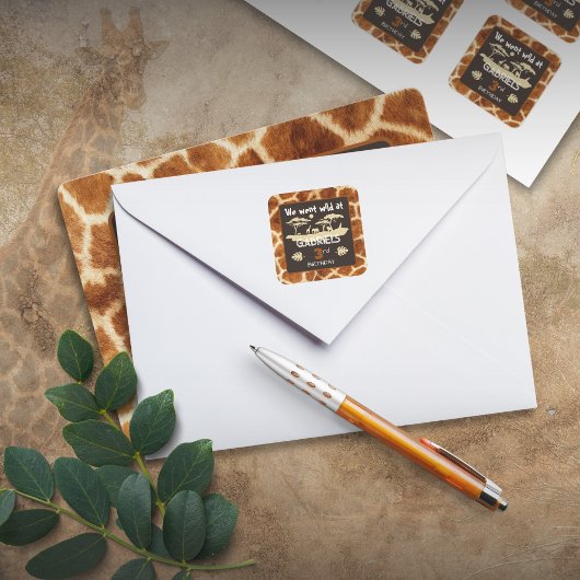 Dierenprint Giraffe Verjaardag Sticker