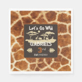 Dierenprint Giraffe Verjaardags papier servet (Voorkant)