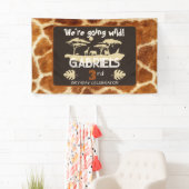 Dierenprint Giraffe Verjaardagsbanner Spandoek (Insitu)