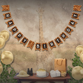 Dierenprint Giraffe Verjaardagsbunting Banner