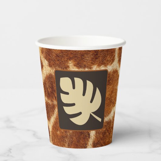 Dierenprint Giraffe Verjaardagspapier beker (Achterkant)