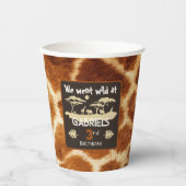 Dierenprint Giraffe Verjaardagspapier beker (Voorkant)