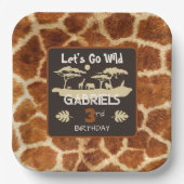 Dierenprint Giraffe Verjaardagspapier Bord (Voorkant)