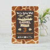 Dierenprint Giraffe Verjaardagsuitnodiging Kaart (Staand voorkant)