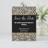 DIERENPRINT GOUD GLITTER SAVE THE DATE RSVP KAARTJE (Staand voorkant)