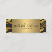 Dierenprint / Gouden Luxe Mini Visitekaartje (Achterkant)
