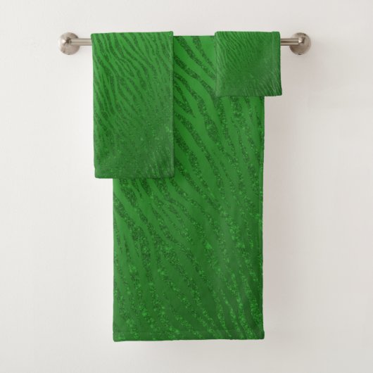 Dierenprint Groen Glitter Glam Bad Handdoek (Insitu)