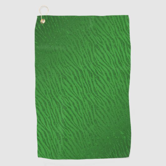 Dierenprint Groen Glitter Glam Golfhanddoek (Voorkant)