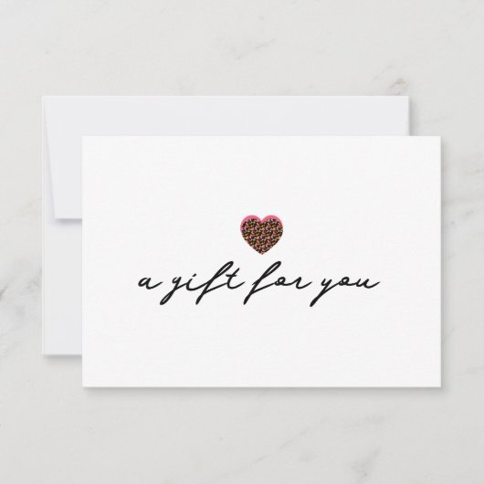 Dierenprint Hart Cadeaubon Uitnodiging (Voorkant)