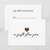 Dierenprint Hart Cadeaubon Uitnodiging (Voorkant / Achterkant)