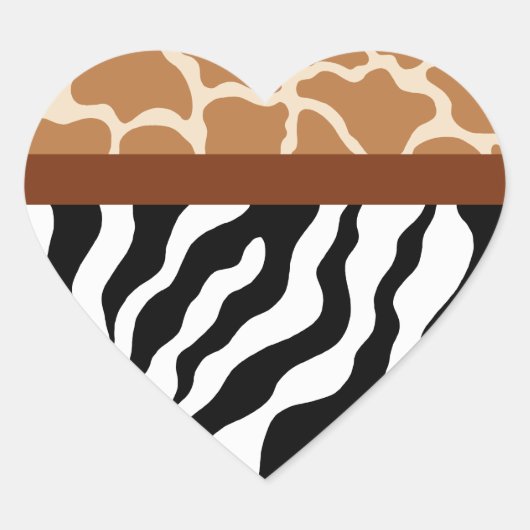 Dierenprint Hart Stickers (Voorkant)