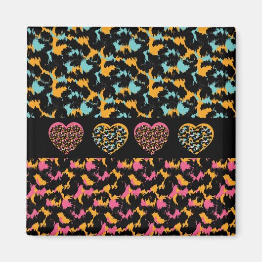 Dierenprint Harten Patroon Magneet (Voorkant)