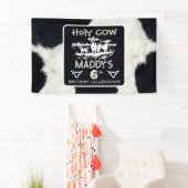 Dierenprint Heilige Koe Verjaardagsbanner Spandoek (Insitu)