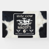Dierenprint Heilige Koe Verjaardagsbanner Spandoek (Horizontaal)