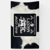 Dierenprint Heilige Koe Verjaardagsbanner Spandoek (Verticaal)