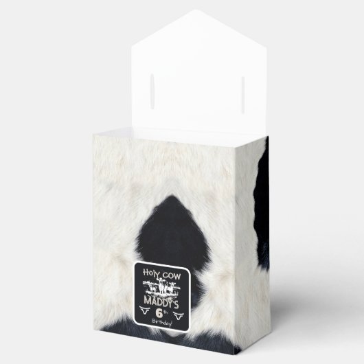 Dierenprint Heilige Koe Verjaardagsgunst Box Bedankdoosjes (Geopend)