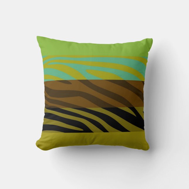 Dierenprint Huid Zebra Retro Patroon 8 Kussen (Voorkant)