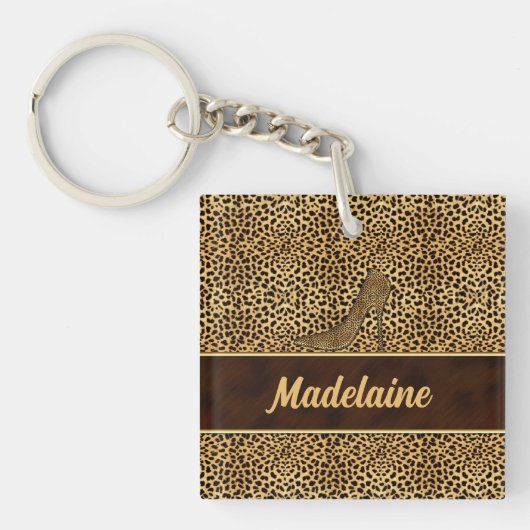 Dierenprint in Cheetah voor Haar Sleutelhanger (voorkant)