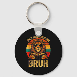 Dierenprint kleding wild over lezen bruh kids sleutelhanger