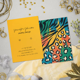 Dierenprint Kleurrijke Oorbel Houder Display Kaart Visitekaartje