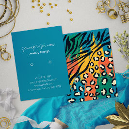 Dierenprint Kleurrijke Oorbel Houder Display Kaart Visitekaartje