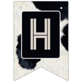 Dierenprint Koe Zwart Verjaardagsbunting Banner (Tweede vlag)