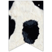 Dierenprint Koe Zwart Verjaardagsbunting Banner (Eerste vlag)