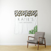 Dierenprint Laat Ons Gaan Wilde Feest Banner Wandkleed (In situ)