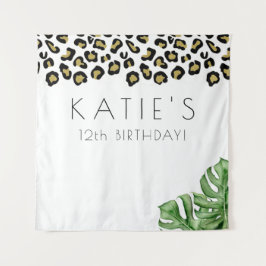 Dierenprint Laten we een wilde feestbanner krijgen Wandkleed