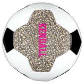Dierenprint Leopard NAME Pink Wild Chic Fun Voetbal (Gedraaid)