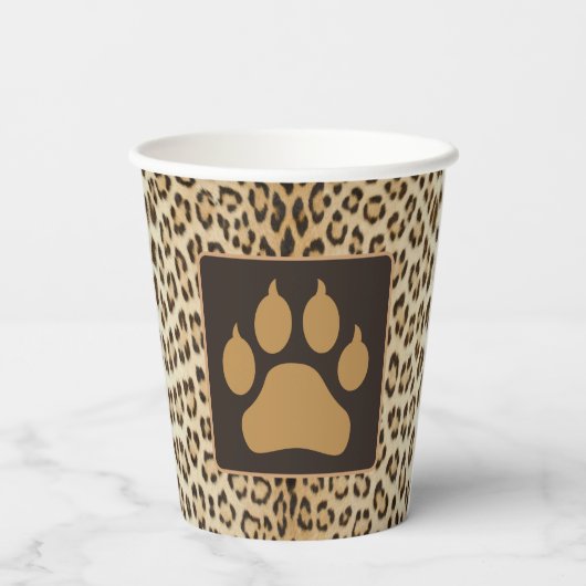 Dierenprint Leopard papieren beker (Achterkant)