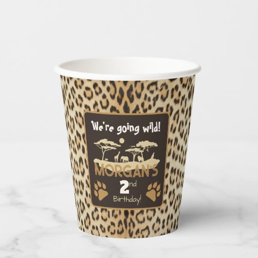 Dierenprint Leopard papieren beker (Voorkant)