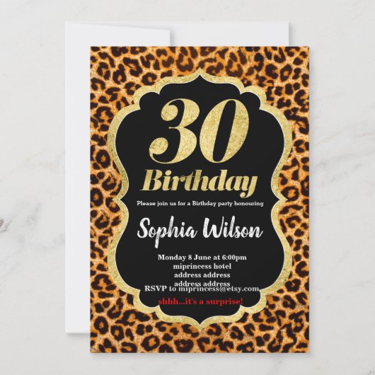 Dierenprint Luipaard uitnodiging (Voorkant)