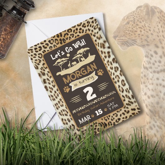 Dierenprint Luipaard Verjaardag uitnodiging