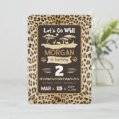 Dierenprint Luipaard Verjaardag uitnodiging (Staand voorkant)