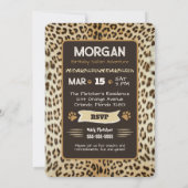 Dierenprint Luipaard Verjaardag uitnodiging (Achterkant)