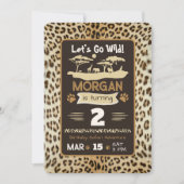 Dierenprint Luipaard Verjaardag uitnodiging (Voorkant)