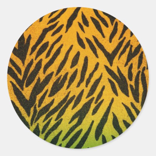 dierenprint met twee tonen ronde sticker (Voorkant)