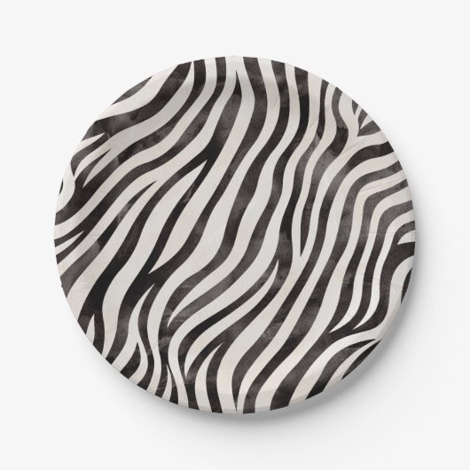 Dierenprint Modern Zwart & Wit Vrijgezellenfeest Papieren Bordje (Voorkant)