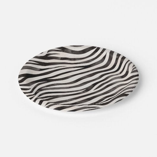 Dierenprint Modern Zwart & Wit Vrijgezellenfeest Papieren Bordje (Gekanteld)