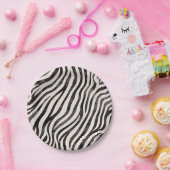 Dierenprint Moderne Wit & Zwart Bruidsdouche Papieren Bordje (Feest)