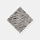 Dierenprint Moderne Zwarte & Witte Bruiloft Feest Servet (Hoek)